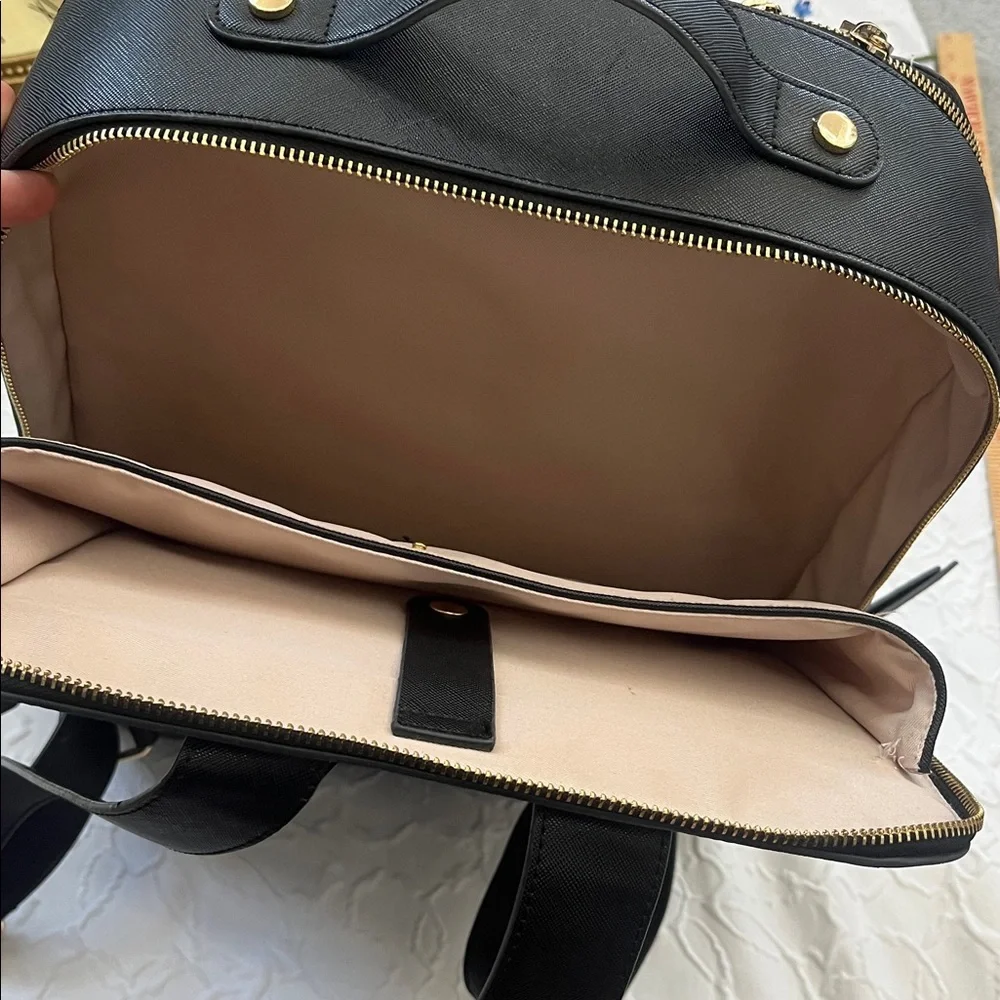 Calpak Black Backpack with Gold Zippers